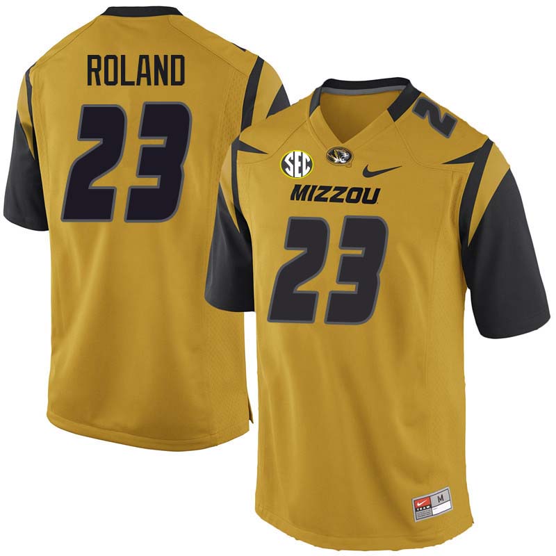 Men #23 Johnny Roland Missouri Tigers College Football Jerseys Sale-Yellow